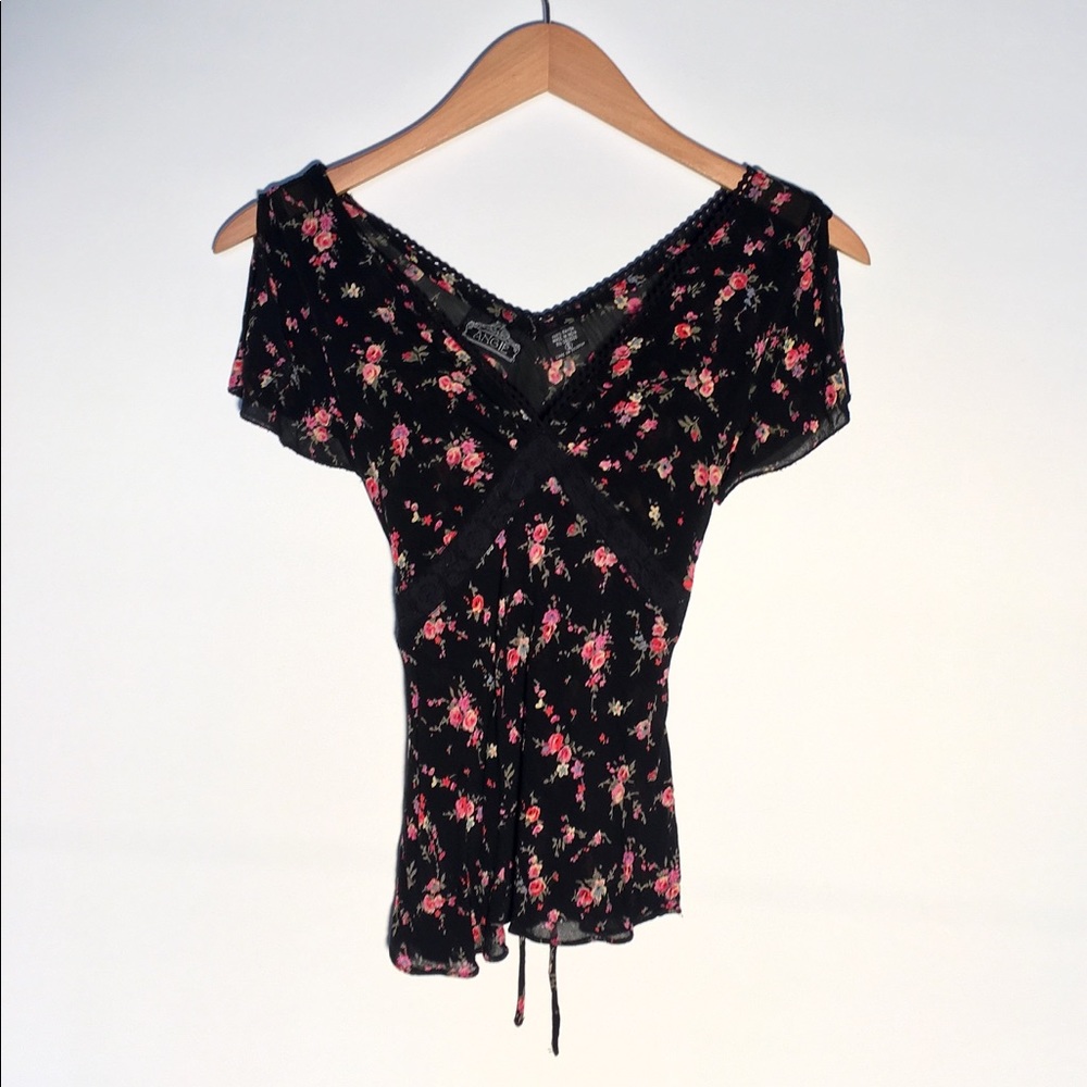Angie sheer floral blouse
